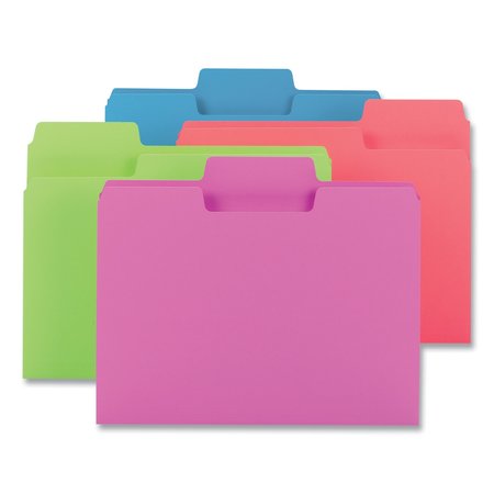 SMEAD SuperTab Colored File Folders, 1/3-Cut Tabs: Assorted, Letter, 0.75 in. Expansion, 11-pt Stock, 24PK 11957
